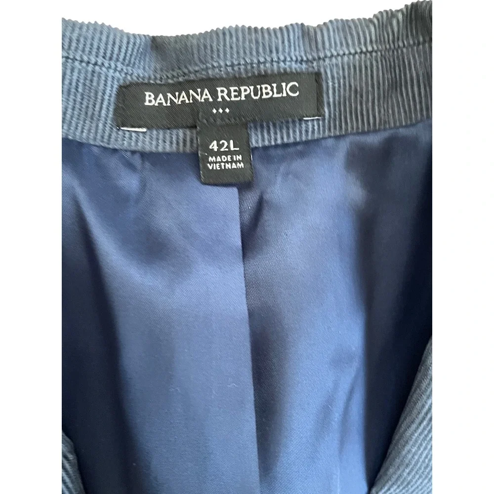 Banana Republic 42L Slim Fit Blue Corduroy Blazer‎ Jacket Men